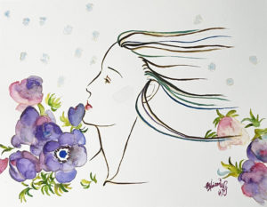 Falling Snow Like Petals ~ Waiting for My Beloved in the Garden Where Purple Anemones Bloom ~ 雪は花びらの如く舞い降りる紫のアネモネが咲く庭にて愛しき人を待ちわびて